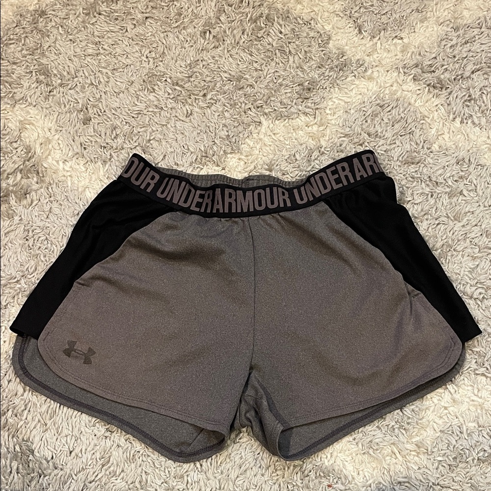 Under Armour Women's Athletic Shorts in Gray and Black